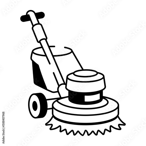A hand drawn style icon showing floor buffer
