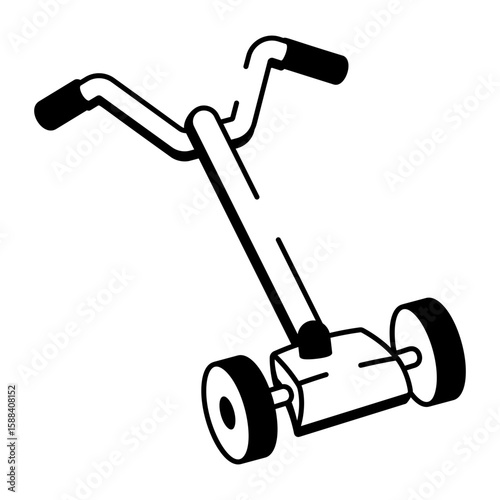 A hand drawn style icon showing grass trimmer


