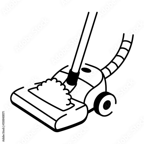 A drawing style icon depicting floor scrubber
