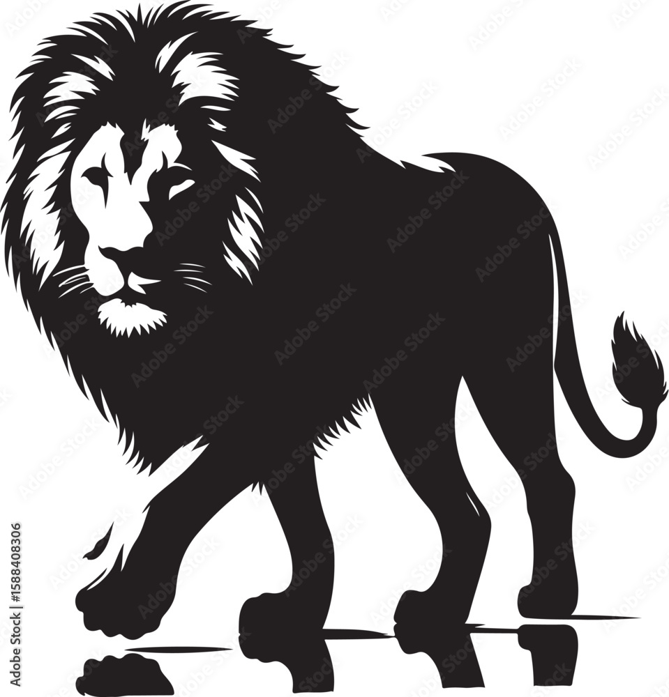 Fototapeta premium Sitting Lion Vector Silhouette – Clean Outline