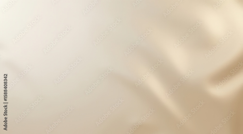Fototapeta premium Softly draped cream fabric with subtle golden highlights isolated on white background