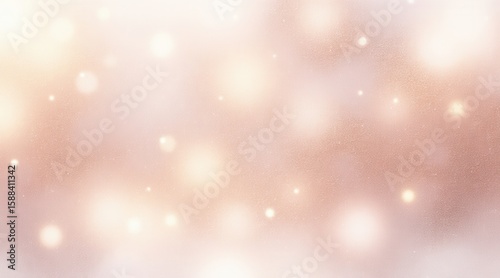 Soft rose gold glitter bokeh lights with subtle sparkles isolated on white background