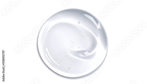 Clear gel serum swatch on white background
