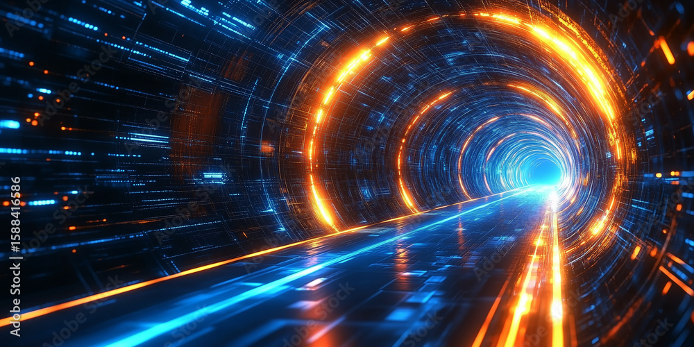 Obraz premium The futuristic technological feel of flowing light