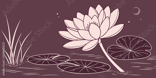 An image floral, nature, pattern capturing inner peace and balance in pink background vector illustration.