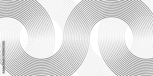 Abstract gold circle lines on dark background. Geometric stripe line art design. Vector illustration, eps10