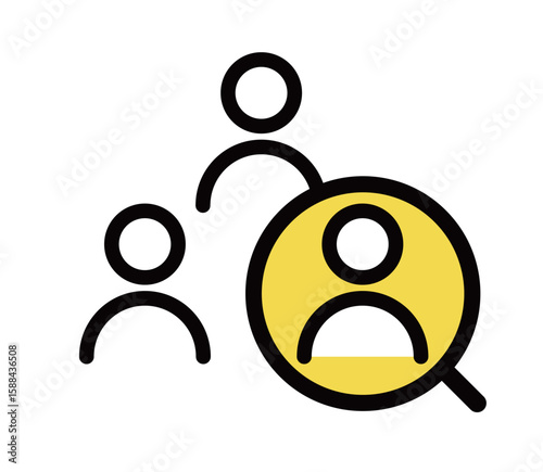 求人募集・就活・転職・人材・虫眼鏡のアイコン　