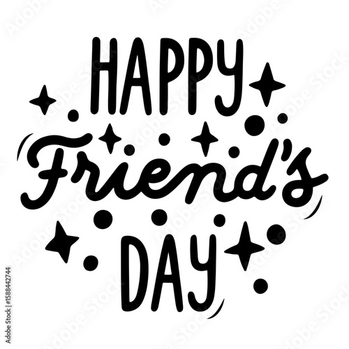 Friendship day vector illustration with text