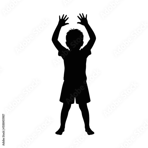 Child Raising Hands Up silhouette arms up