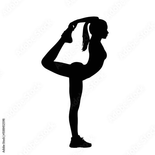 Dancer in Natarajasana Pose silhouette yoga