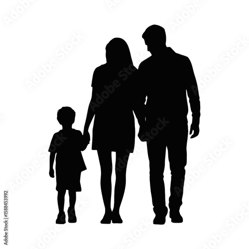 Family walking together parents child