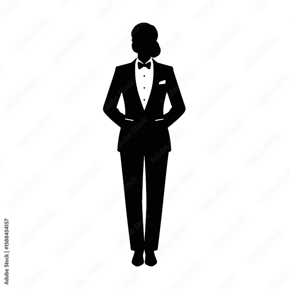 Gentleman in Tuxedo silhouette person Gentleman in Tuxedo silhouette person