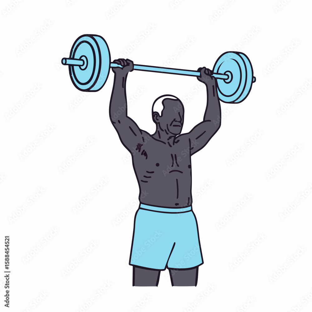 Obraz premium Senior Man Lifting Weights for Fitness Blogs, Wellness Websites, Strength Training Articles, Aging Health Awareness, and Senior Fitness Programs