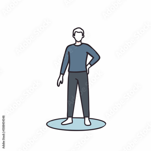 Minimalist Illustration of a Person Standing with Hands on Hips for Blogs, Websites, Health Awareness, Personal Development Content, and Social Media Engagement  