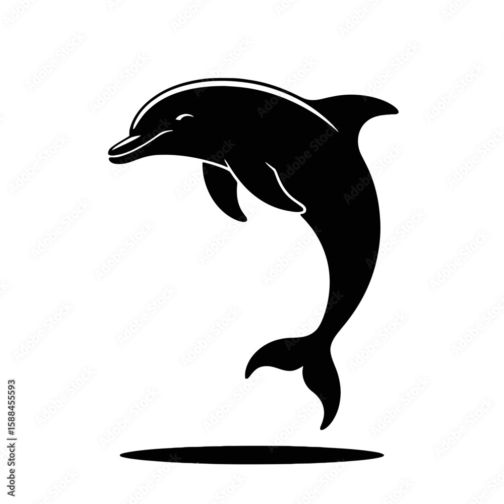 Obraz premium Leaping Dolphin Silhouette jumping ocean