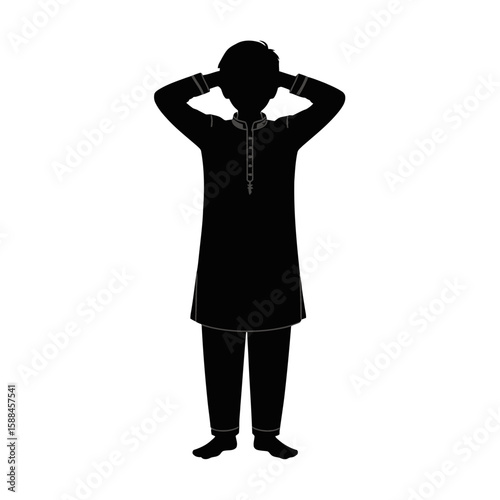 Man in Traditional Islamic Attire silhouette traditional clothing