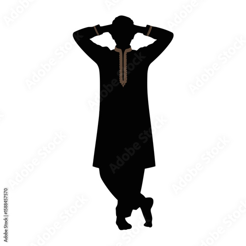 Man in Traditional Moroccan Djellaba traditional clothing