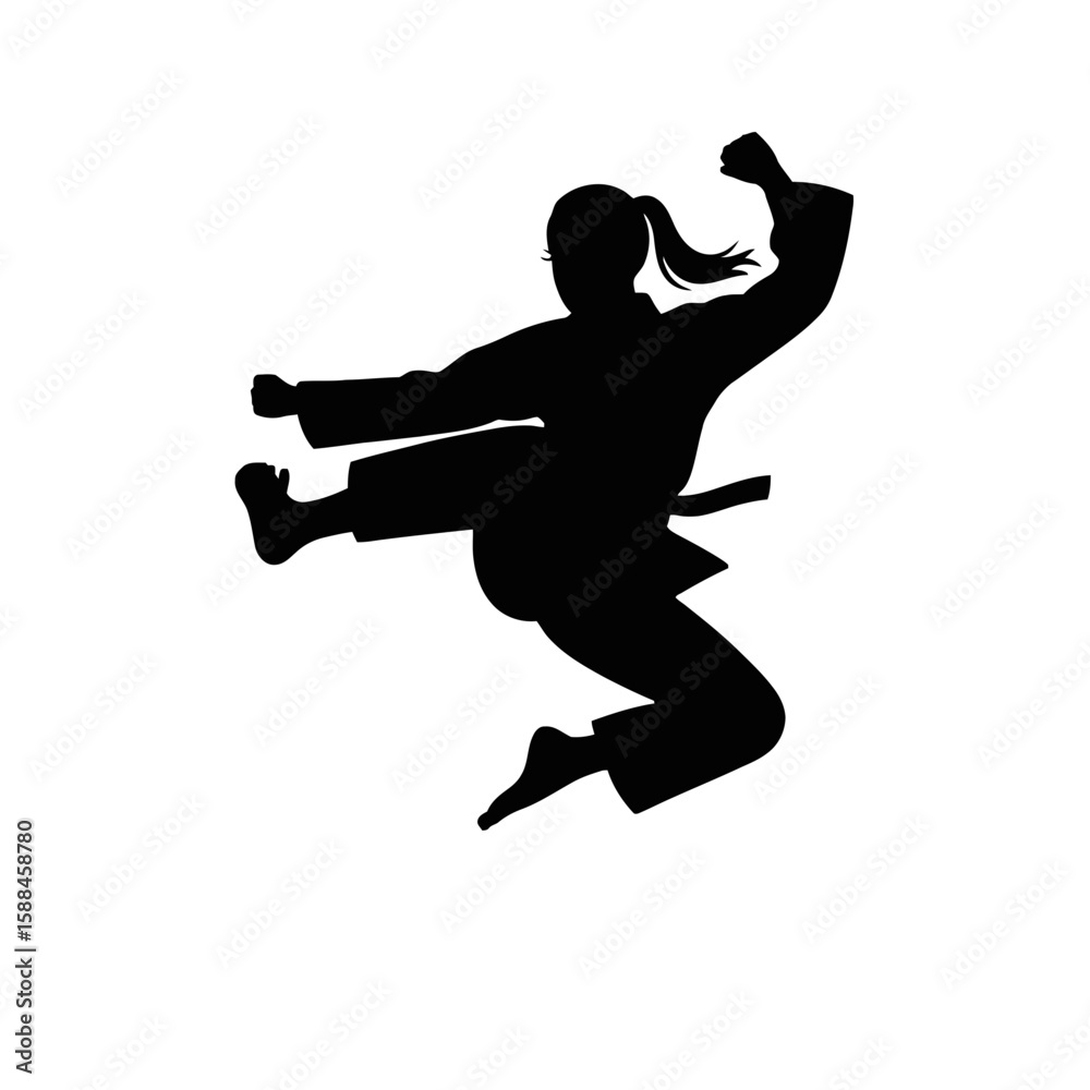 Martial Artist Performing High Kick martial arts karate Martial Artist Performing High Kick martial arts karate