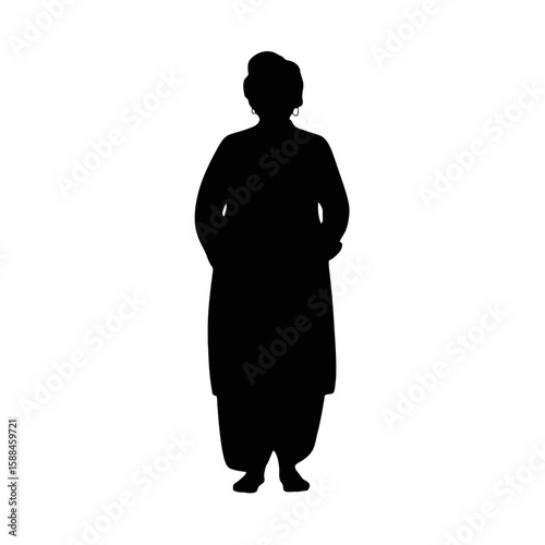 Person Wearing Traditional Robes silhouette standing