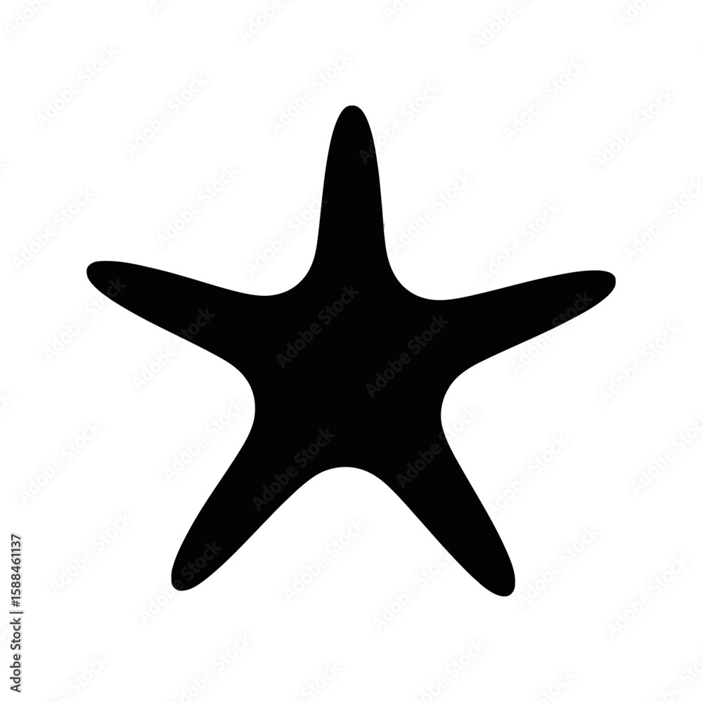 Fototapeta premium Starfish Silhouette sea creature marine life