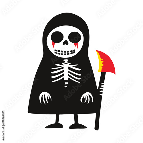 Grim Reaper Silhouette Vector Halloween, Dark Arts, Horror Design, and Fantasy