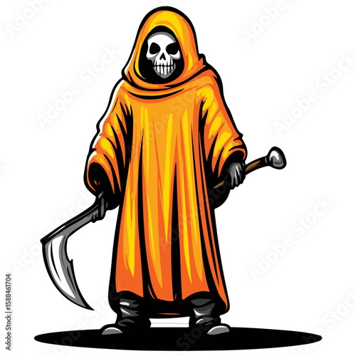 Grim Reaper Silhouette Vector Halloween, Dark Arts, Horror Design, and Fantasy
