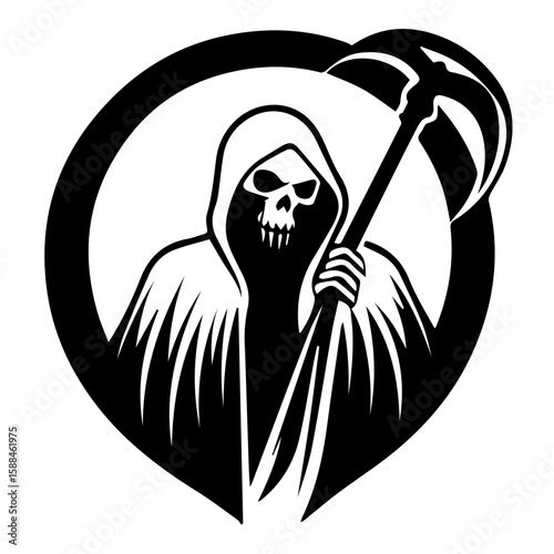 Grim Reaper Silhouette Vector Halloween, Dark Arts, Horror Design, and Fantasy