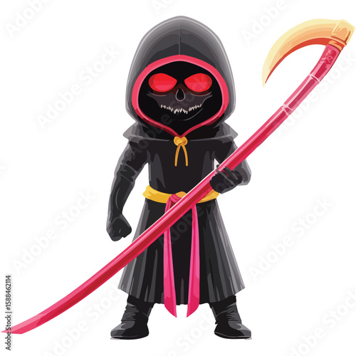 Grim Reaper Silhouette Vector Halloween, Dark Arts, Horror Design, and Fantasy