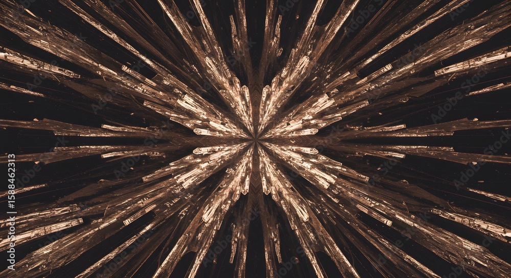 Obraz premium Abstract Starburst Design with Radiating Light Beams and Geometric Pattern