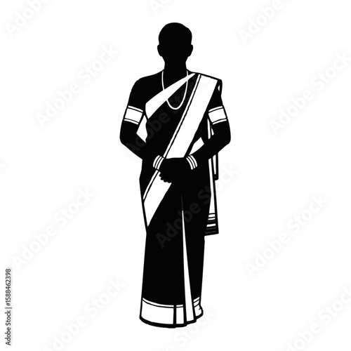 Woman in Traditional Indian Attire sari
