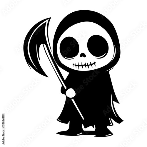 Grim Reaper Silhouette Vector Halloween, Dark Arts, Horror Design, and Fantasy