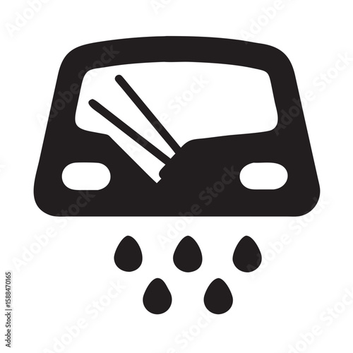Car wipers clearing raindrops from windshield