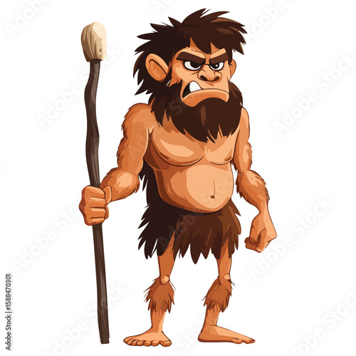 Cartoon illustration of a caveman vector