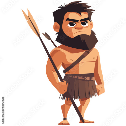 Cartoon illustration of a caveman vector