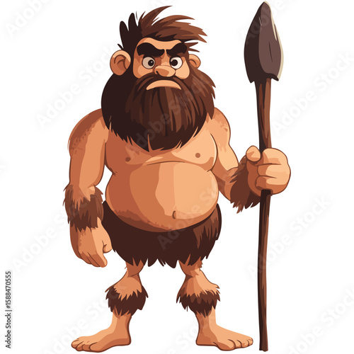 Cartoon illustration of a caveman vector
