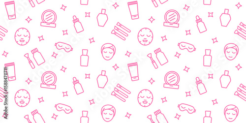 Seamless Beauty Skincare Pattern Self Care Background