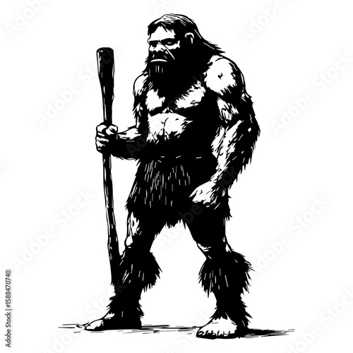 Cartoon illustration of a caveman vector