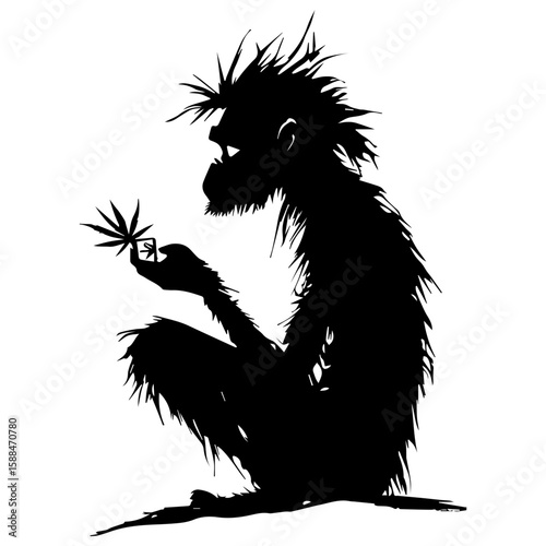 Cartoon illustration of a caveman vector