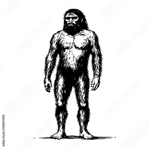 Cartoon illustration of a caveman vector