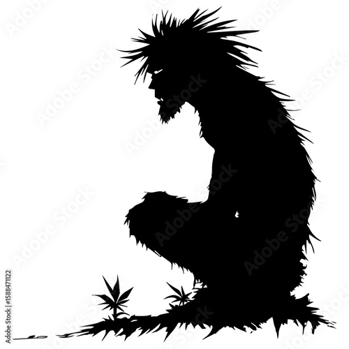 Cartoon illustration of a caveman vector