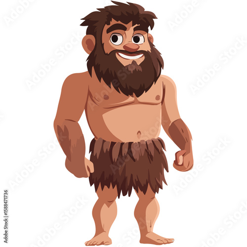 Cartoon illustration of a caveman vector