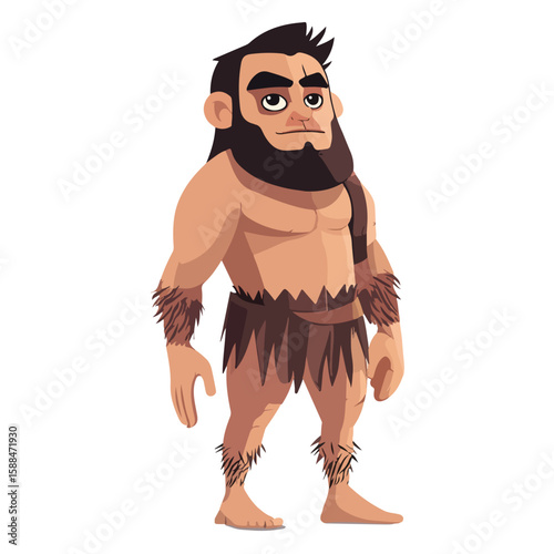 Cartoon illustration of a caveman vector