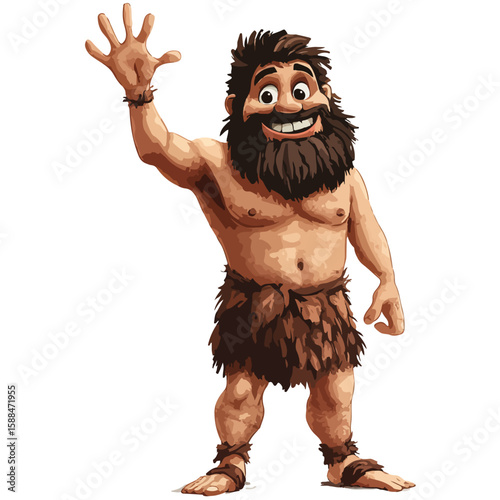 Cartoon illustration of a caveman vector