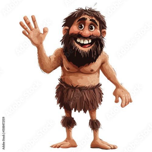 Cartoon illustration of a caveman vector