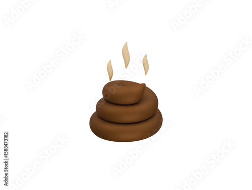 pet poop icon 3d illustration render