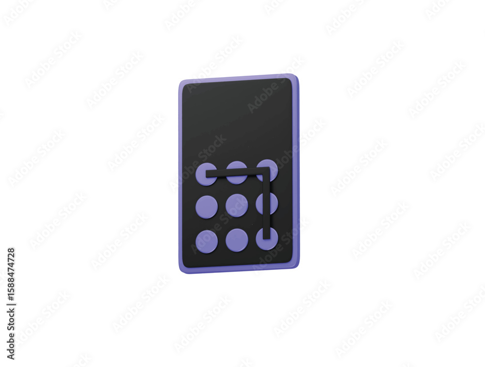 pattern lock icon 3d illustration render pattern lock icon 3d illustration render