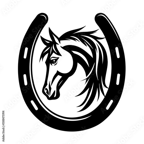 horse head shoe icon