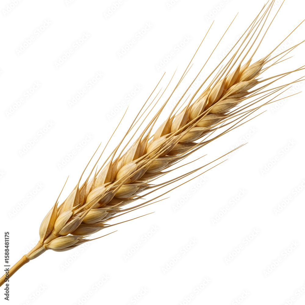 Golden wheat ear isolated on black offers natural grain beauty, transparent background Golden wheat ear isolated on black offers natural grain beauty, transparent background