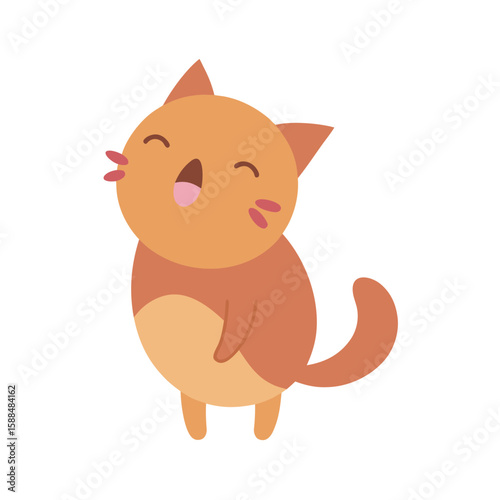 kawaii lark singing softly vector flat colour