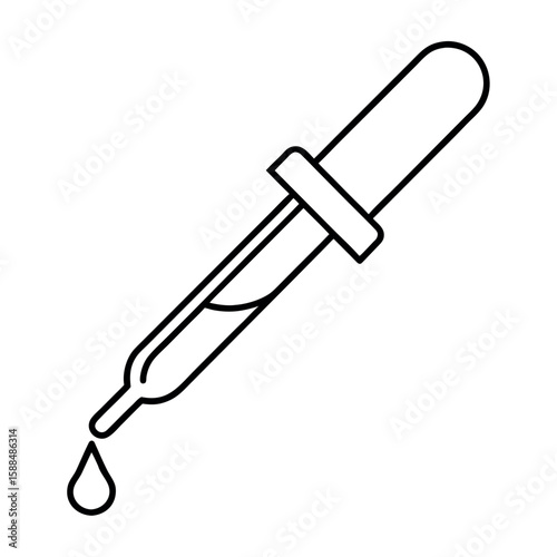 Medical Dropper with Droplet Clean Vector Illustration